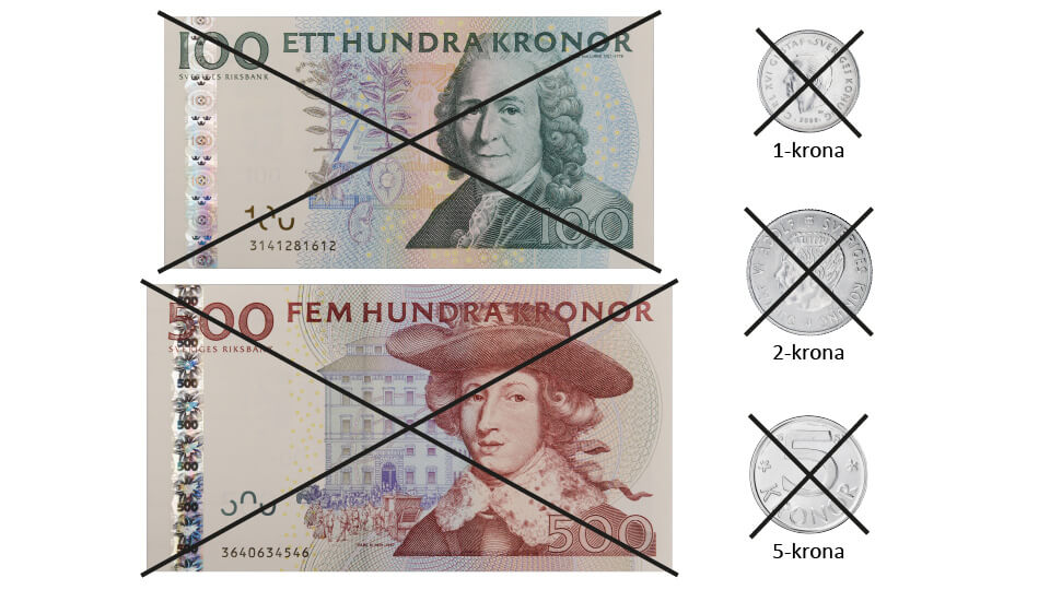 Ogiltiga sedlar och mynt efter den 30 juni 2017
